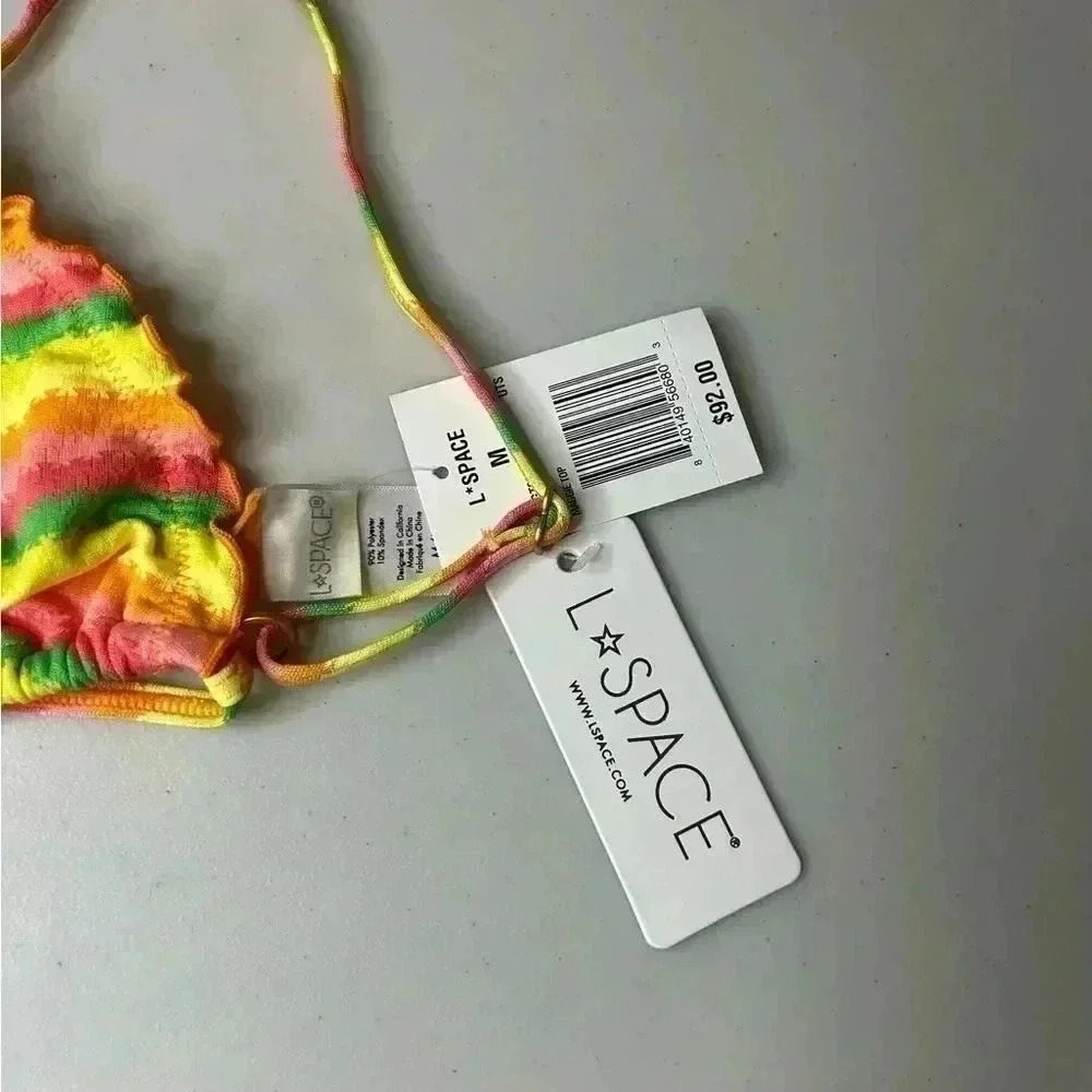 L*Space‎ Women's Maggie Bikini Swimsuit Top Under The Sun Size Medium NWT - Picture 3 of 4